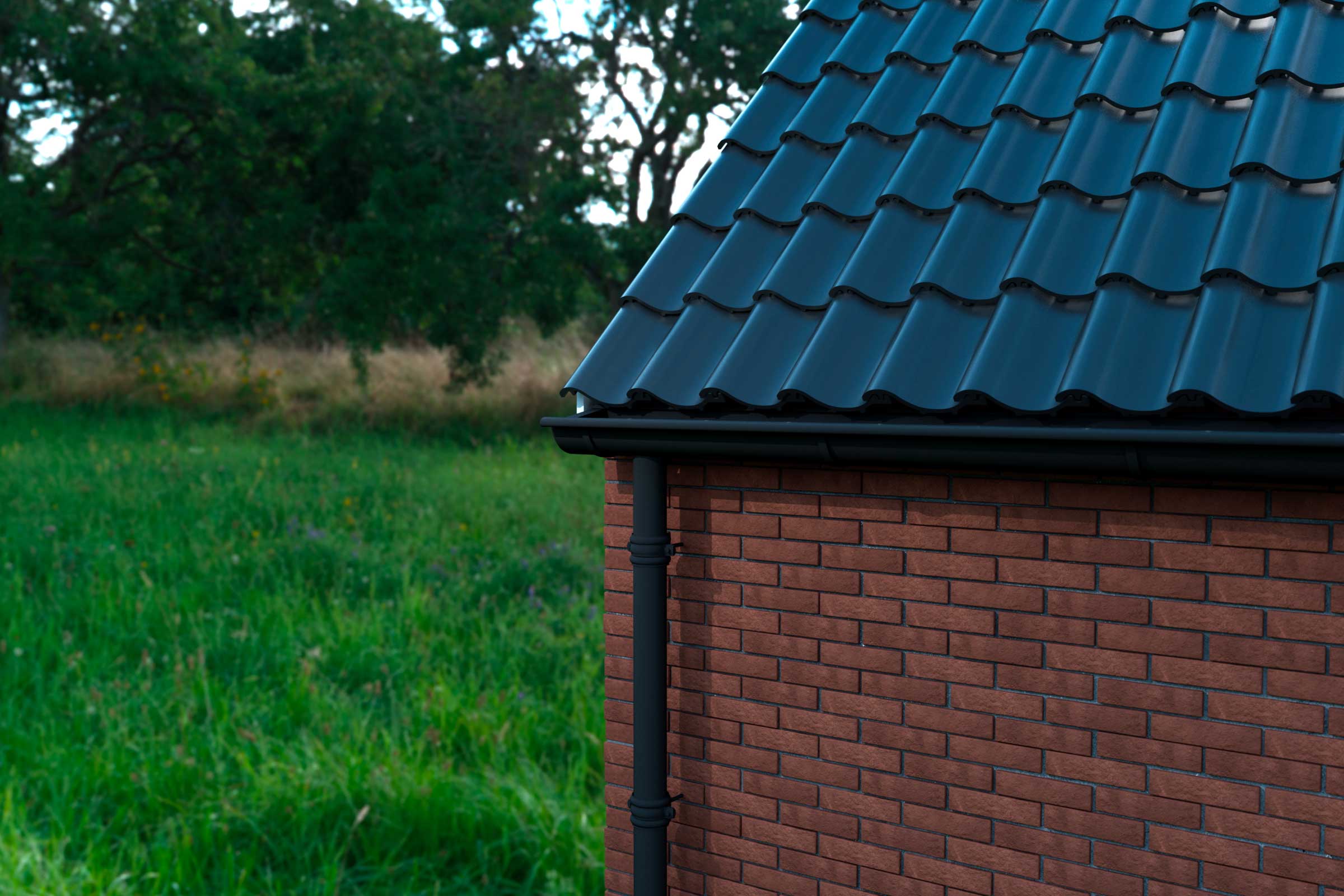 Zwart zinken mastgoot compleet gesoldeerd