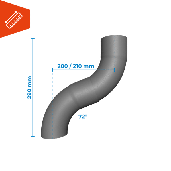 Prefa donkergrijs aluminium bocht 40° - Afbeelding 2