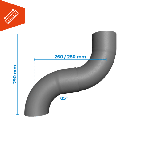 Prefa donkergrijs aluminium bocht 85° - Afbeelding 2