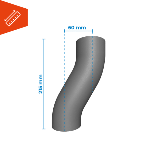 Prefa donkergrijs aluminium sprongbocht - Afbeelding 2