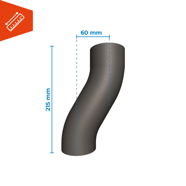 Prefa antraciet aluminium sprongbocht - Afbeelding 2