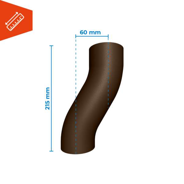 Prefa Hazelnootbruin aluminium sprongbocht - Afbeelding 2