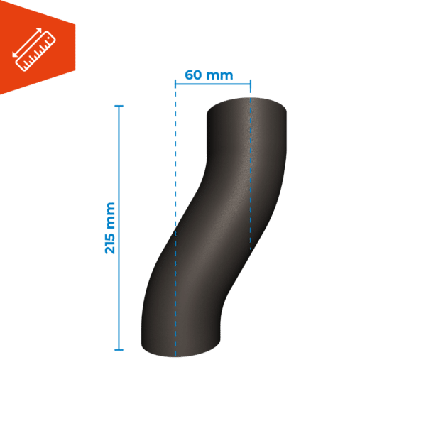 Prefa zwart aluminium sprongbocht - Afbeelding 2