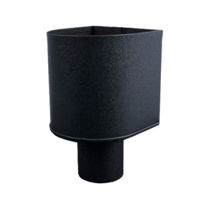 Zwart aluminium vergaarbak mini Ø80